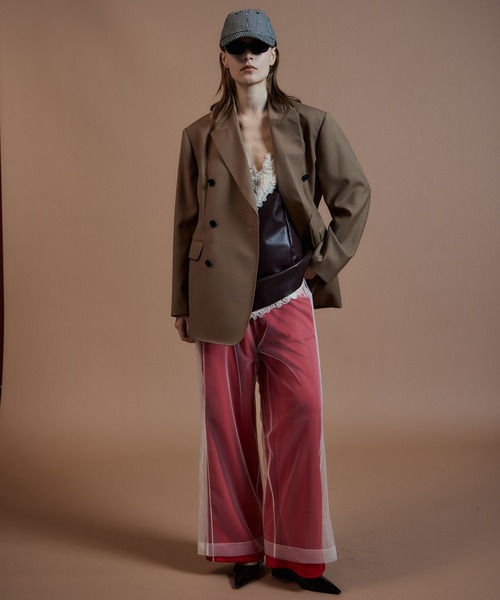 MAISON SPECIAL（メゾンスペシャル）の「【2026Autumn PRE-ORDER】Tulle Side Line Jersey Pants/チュールサイドラインジャージパンツ（その他パンツ・レディース・ブラウン/グリーン/レッド・38/36）」の19枚目の写真