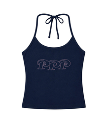 PPP ホットフィックスポイントホルターネックスリーブレスネイビー
