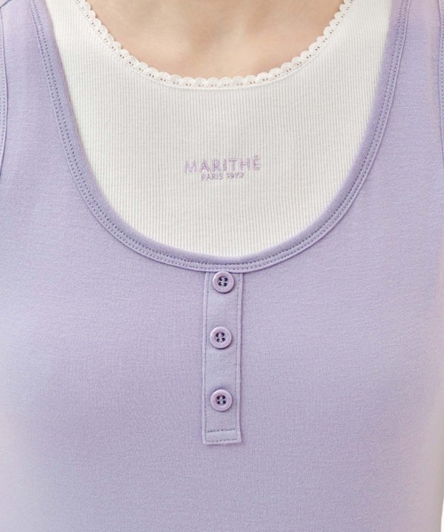 MARITHE + FRANCOIS GIRBAUD(マリテフランソワジルボー)の「W LAYERED SLEEVELESS(Tシャツ/カットソー・レディース・ヘザーグレー/Black/ラベンダー・MEDIUM/SMALL)」の17枚目の写真