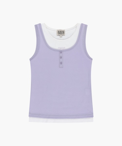 MARITHE + FRANCOIS GIRBAUD(マリテフランソワジルボー)の「W LAYERED SLEEVELESS(Tシャツ/カットソー・レディース・ヘザーグレー/Black/ラベンダー・MEDIUM/SMALL)」の19枚目の写真