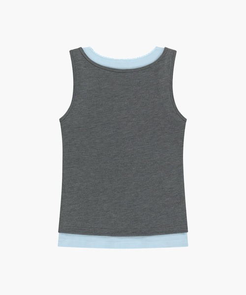 MARITHE + FRANCOIS GIRBAUD(マリテフランソワジルボー)の「W LAYERED SLEEVELESS(Tシャツ/カットソー・レディース・ヘザーグレー/Black/ラベンダー・MEDIUM/SMALL)」の9枚目の写真