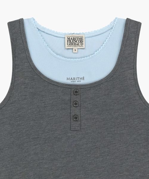 MARITHE + FRANCOIS GIRBAUD(マリテフランソワジルボー)の「W LAYERED SLEEVELESS(Tシャツ/カットソー・レディース・ヘザーグレー/Black/ラベンダー・MEDIUM/SMALL)」の12枚目の写真