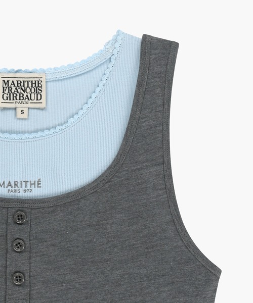 MARITHE + FRANCOIS GIRBAUD(マリテフランソワジルボー)の「W LAYERED SLEEVELESS(Tシャツ/カットソー・レディース・ヘザーグレー/Black/ラベンダー・MEDIUM/SMALL)」の14枚目の写真
