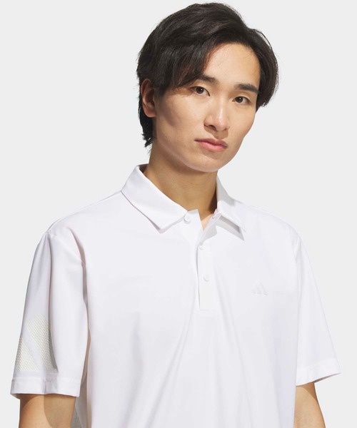 adidas(アディダス)の「アディゼロ ハイブリッド 半袖ポロシャツ【adidas Golf/アディダスゴルフ】(ポロシャツ・メンズ・ホワイト・SMALL/MEDIUM/LARGE/X-LARGE/XX-LARGE)」の3枚目の写真