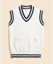 ビスコース/ポリエステル GFメタルボタン テニスベスト