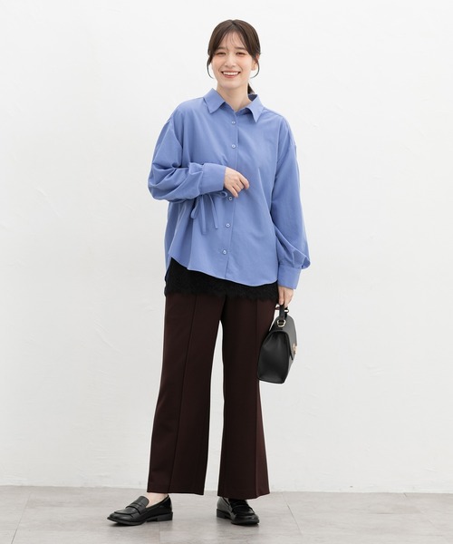 Honeys（ハニーズ）の「裾レースＴシャツ（Tシャツ/カットソー・レディース・チャコール/アイボリー/ブラック・3L/L/LL/M/S）」の9枚目の写真