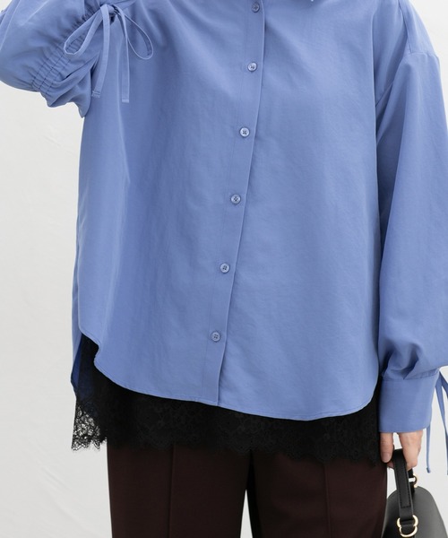 Honeys（ハニーズ）の「裾レースＴシャツ（Tシャツ/カットソー・レディース・チャコール/アイボリー/ブラック・3L/L/LL/M/S）」の12枚目の写真