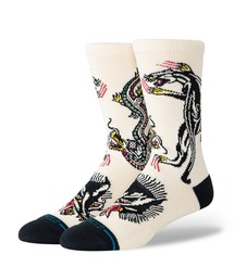 STANCE（スタンス）の「【STANCE/スタンス】「バート・クラック（Bert Krak）」コラボモデル   / ロゴクルーソックス / おしゃれなギフトに最適！  BATTLE CREW（ソックス/靴下）」