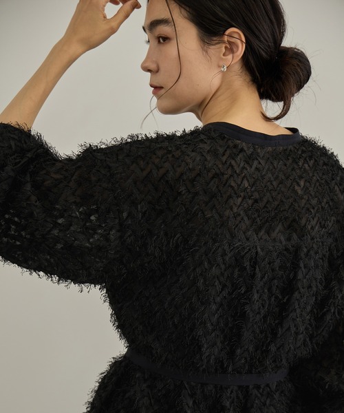 SALON adam et rope'(サロン アダム エ ロペ)の「【WEB限定】シアージャガード2WAYブラウス(シャツ/ブラウス・レディース・ブラック/オフホワイト・FREE)」の16枚目の写真