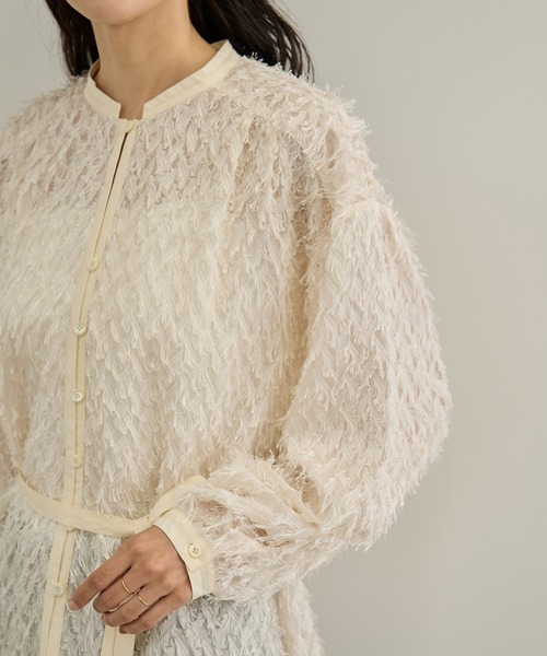 SALON adam et rope'(サロン アダム エ ロペ)の「【WEB限定】シアージャガード2WAYブラウス(シャツ/ブラウス・レディース・ブラック/オフホワイト・FREE)」の12枚目の写真