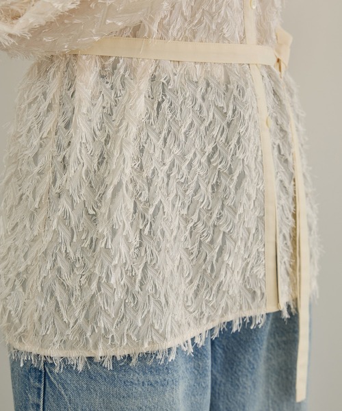 SALON adam et rope'(サロン アダム エ ロペ)の「【WEB限定】シアージャガード2WAYブラウス(シャツ/ブラウス・レディース・ブラック/オフホワイト・FREE)」の13枚目の写真