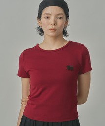 BAGEE（バジー）の「DOG刺繍 コンパクトTシャツ / 半袖（Tシャツ/カットソー）」