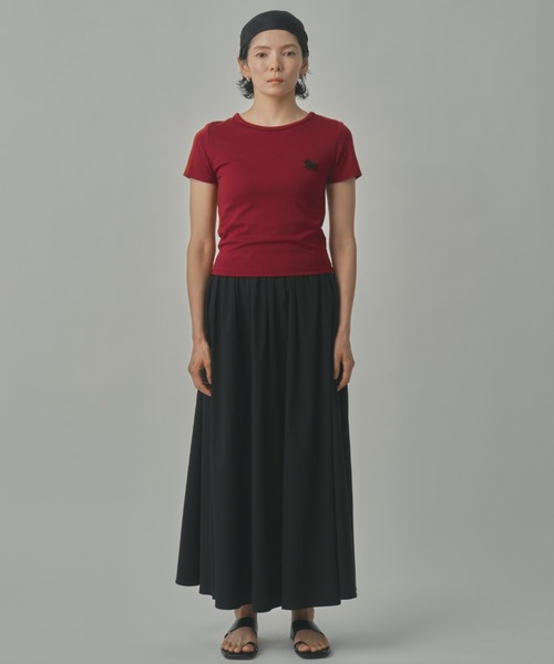 BAGEE(バジー)の「DOG刺繍 コンパクトTシャツ / 半袖(Tシャツ/カットソー・レディース・ブラック/チャコールグレー/レッド系その他/ホワイト・FREE)」の9枚目の写真