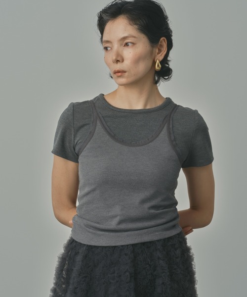 BAGEE(バジー)の「DOG刺繍 コンパクトTシャツ / 半袖(Tシャツ/カットソー・レディース・ブラック/チャコールグレー/レッド系その他/ホワイト・FREE)」の21枚目の写真