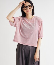 HONEYSUCKLE ROSE | ベロア半袖Tシャツ(Tシャツ/カットソー)