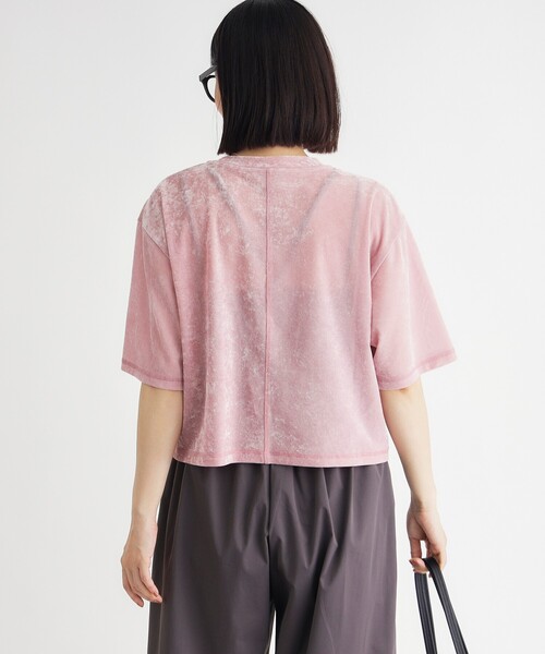 HONEYSUCKLE ROSE(ハニーサックルローズ)の「ベロア半袖Tシャツ(Tシャツ/カットソー・レディース・ベビーピンク/ブラック・04/05)」の10枚目の写真