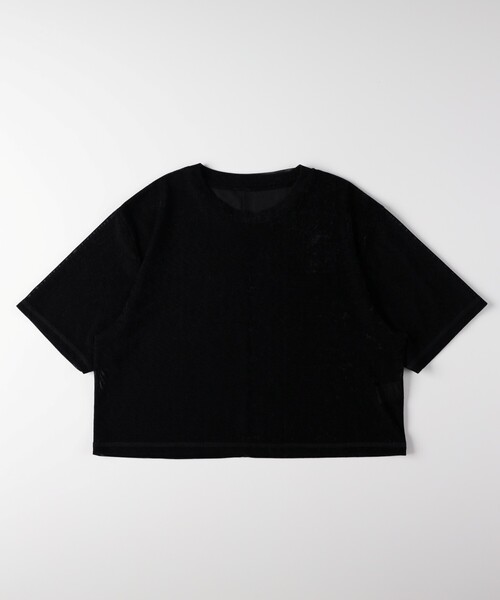 HONEYSUCKLE ROSE(ハニーサックルローズ)の「ベロア半袖Tシャツ(Tシャツ/カットソー・レディース・ベビーピンク/ブラック・04/05)」の13枚目の写真