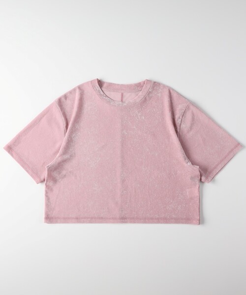 HONEYSUCKLE ROSE(ハニーサックルローズ)の「ベロア半袖Tシャツ(Tシャツ/カットソー・レディース・ベビーピンク/ブラック・04/05)」の14枚目の写真