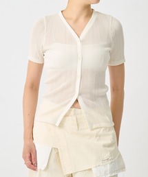 【CITY TOKYO/シティートウキョウ】Rib Vneck cardigan/リブVネックカーディガン