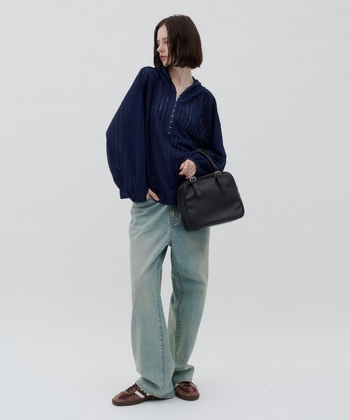 CIAOPANIC TYPY(チャオパニックティピー)の「:【ZOZO限定】アソート素材ベルトデザインボストンBAG(ショルダーバッグ・レディース・グレー/ブラック/ブラウン・ONE SIZE)」の10枚目の写真