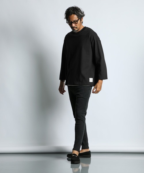The DUFFER of ST.GEORGE（ザダファーオブセントジョージ）の「【WEB限定アイテム】8oz HEAVY WEIGHT FOOTBALL 3/4 SLEEVE TEE：8オンス ヘビーウェイト 7分袖 リラックス フットボールTシャツ（Tシャツ/カットソー・メンズ・ホワイト/ブラック/ブルー・X-LARGE/LARGE/MEDIUM/SMALL）」の8枚目の写真