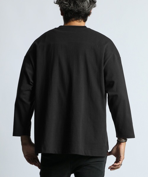 The DUFFER of ST.GEORGE（ザダファーオブセントジョージ）の「【WEB限定アイテム】8oz HEAVY WEIGHT FOOTBALL 3/4 SLEEVE TEE：8オンス ヘビーウェイト 7分袖 リラックス フットボールTシャツ（Tシャツ/カットソー・メンズ・ホワイト/ブラック/ブルー・X-LARGE/LARGE/MEDIUM/SMALL）」の11枚目の写真