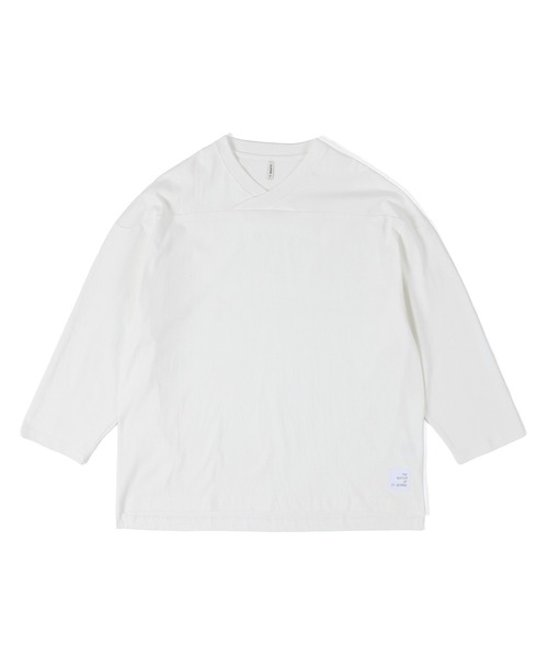 The DUFFER of ST.GEORGE（ザダファーオブセントジョージ）の「【WEB限定アイテム】8oz HEAVY WEIGHT FOOTBALL 3/4 SLEEVE TEE：8オンス ヘビーウェイト 7分袖 リラックス フットボールTシャツ（Tシャツ/カットソー・メンズ・ホワイト/ブラック/ブルー・X-LARGE/LARGE/MEDIUM/SMALL）」の12枚目の写真