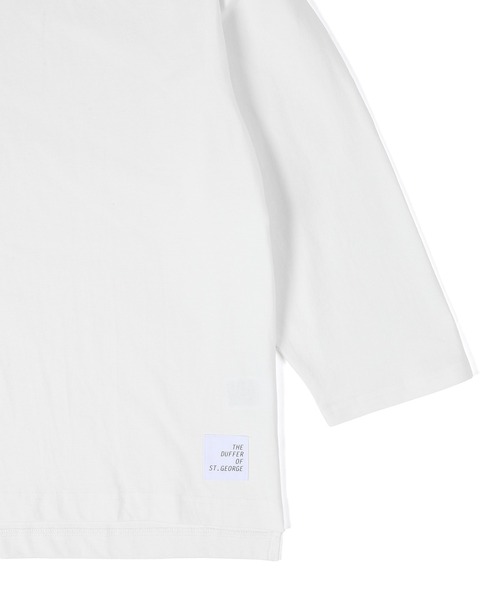 The DUFFER of ST.GEORGE（ザダファーオブセントジョージ）の「【WEB限定アイテム】8oz HEAVY WEIGHT FOOTBALL 3/4 SLEEVE TEE：8オンス ヘビーウェイト 7分袖 リラックス フットボールTシャツ（Tシャツ/カットソー・メンズ・ホワイト/ブラック/ブルー・X-LARGE/LARGE/MEDIUM/SMALL）」の16枚目の写真