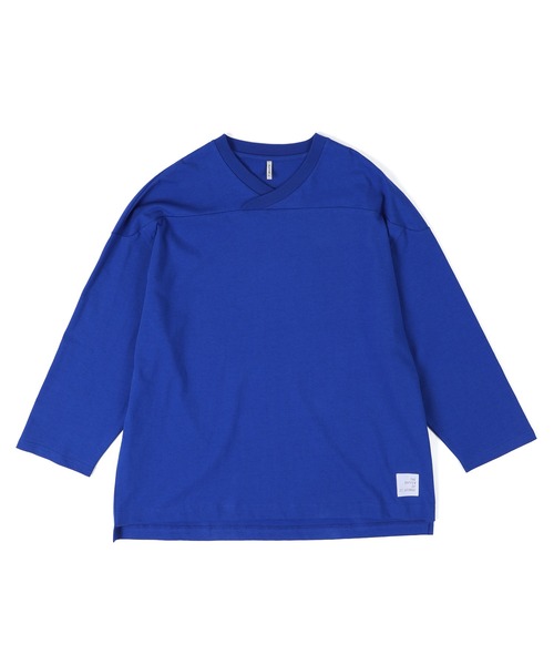 The DUFFER of ST.GEORGE（ザダファーオブセントジョージ）の「【WEB限定アイテム】8oz HEAVY WEIGHT FOOTBALL 3/4 SLEEVE TEE：8オンス ヘビーウェイト 7分袖 リラックス フットボールTシャツ（Tシャツ/カットソー・メンズ・ホワイト/ブラック/ブルー・X-LARGE/LARGE/MEDIUM/SMALL）」の14枚目の写真