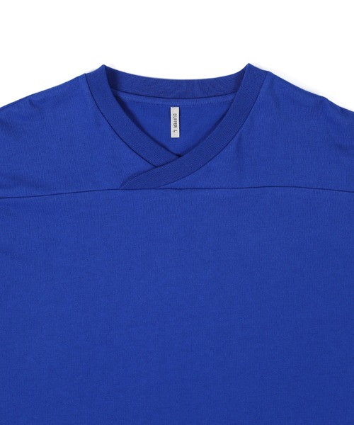 The DUFFER of ST.GEORGE（ザダファーオブセントジョージ）の「【WEB限定アイテム】8oz HEAVY WEIGHT FOOTBALL 3/4 SLEEVE TEE：8オンス ヘビーウェイト 7分袖 リラックス フットボールTシャツ（Tシャツ/カットソー・メンズ・ホワイト/ブラック/ブルー・X-LARGE/LARGE/MEDIUM/SMALL）」の15枚目の写真
