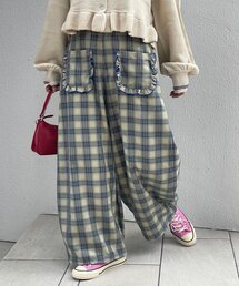 HELLO.SANFRANCISCO（ハローサンフランシスコ）の「【HELLO.SANFRANCISCO/ハローサンフランシスコ】チェック柄フリルポケットボリュームパンツ（その他パンツ）」