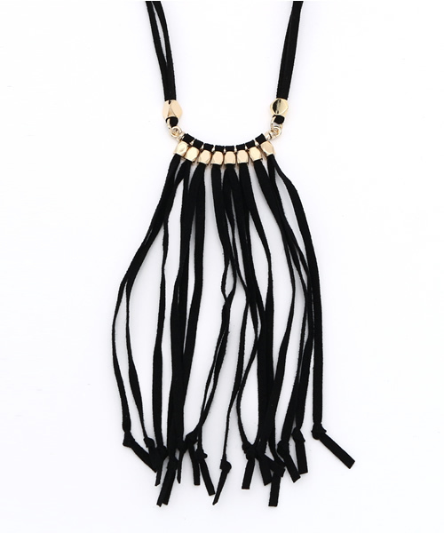 Discoat Parisien（ディスコートパリシアン）の「皮紐ビジューネックレス（ネックレス・レディース・ブラウン/ブラック・ﾌﾘ-）」の2枚目の写真