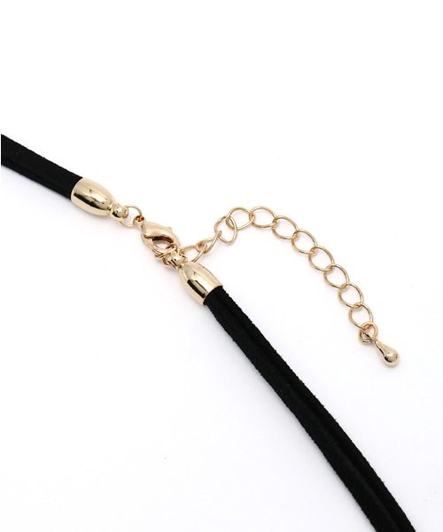 Discoat Parisien（ディスコートパリシアン）の「皮紐ビジューネックレス（ネックレス・レディース・ブラウン/ブラック・ﾌﾘ-）」の5枚目の写真