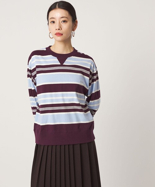 CITEN（シテン）の「＜CITEN＞ロゴボーダーロンT（Tシャツ/カットソー・レディース・ライム/ダークブラウン・FREE）」の3枚目の写真