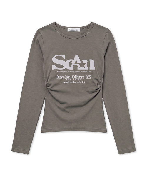 FUZZY SCAN（ファジスキャン）の「アザー オブジェクト シャーリング スリム ロングスリーブ（Tシャツ/カットソー・レディース・クリーム/オートミール/ミント/グレー系その他/ターコイズブルー/モカ/ブルー/カーキ/レンガ/グレー/ピンク/レッド・ONE SIZE）」の3枚目の写真