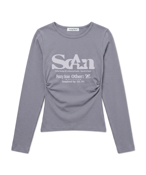 FUZZY SCAN（ファジスキャン）の「アザー オブジェクト シャーリング スリム ロングスリーブ（Tシャツ/カットソー・レディース・クリーム/オートミール/ミント/グレー系その他/ターコイズブルー/モカ/ブルー/カーキ/レンガ/グレー/ピンク/レッド・ONE SIZE）」の2枚目の写真