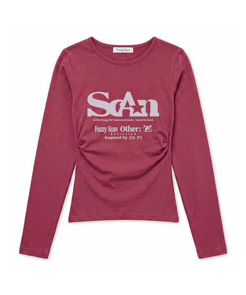 FUZZY SCAN（ファジスキャン）の「アザー オブジェクト シャーリング スリム ロングスリーブ（Tシャツ/カットソー・レディース・クリーム/オートミール/ミント/グレー系その他/ターコイズブルー/モカ/ブルー/カーキ/レンガ/グレー/ピンク/レッド・ONE SIZE）」の11枚目の写真