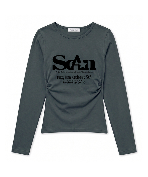 FUZZY SCAN（ファジスキャン）の「アザー オブジェクト シャーリング スリム ロングスリーブ（Tシャツ/カットソー・レディース・クリーム/オートミール/ミント/グレー系その他/ターコイズブルー/モカ/ブルー/カーキ/レンガ/グレー/ピンク/レッド・ONE SIZE）」の8枚目の写真
