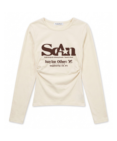 FUZZY SCAN（ファジスキャン）の「アザー オブジェクト シャーリング スリム ロングスリーブ（Tシャツ/カットソー・レディース・クリーム/オートミール/ミント/グレー系その他/ターコイズブルー/モカ/ブルー/カーキ/レンガ/グレー/ピンク/レッド・ONE SIZE）」の5枚目の写真
