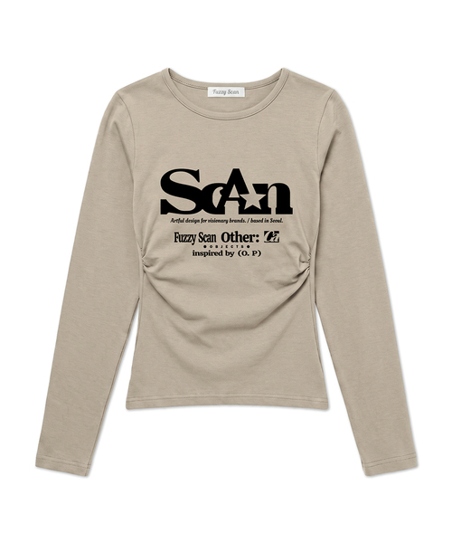 FUZZY SCAN（ファジスキャン）の「アザー オブジェクト シャーリング スリム ロングスリーブ（Tシャツ/カットソー・レディース・クリーム/オートミール/ミント/グレー系その他/ターコイズブルー/モカ/ブルー/カーキ/レンガ/グレー/ピンク/レッド・ONE SIZE）」の4枚目の写真