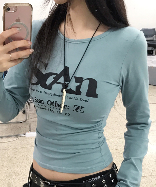 FUZZY SCAN（ファジスキャン）の「アザー オブジェクト シャーリング スリム ロングスリーブ（Tシャツ/カットソー・レディース・クリーム/オートミール/ミント/グレー系その他/ターコイズブルー/モカ/ブルー/カーキ/レンガ/グレー/ピンク/レッド・ONE SIZE）」の20枚目の写真