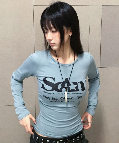 FUZZY SCAN（ファジスキャン）の「アザー オブジェクト シャーリング スリム ロングスリーブ（Tシャツ/カットソー・レディース・クリーム/オートミール/ミント/グレー系その他/ターコイズブルー/モカ/ブルー/カーキ/レンガ/グレー/ピンク/レッド・ONE SIZE）」の19枚目の写真