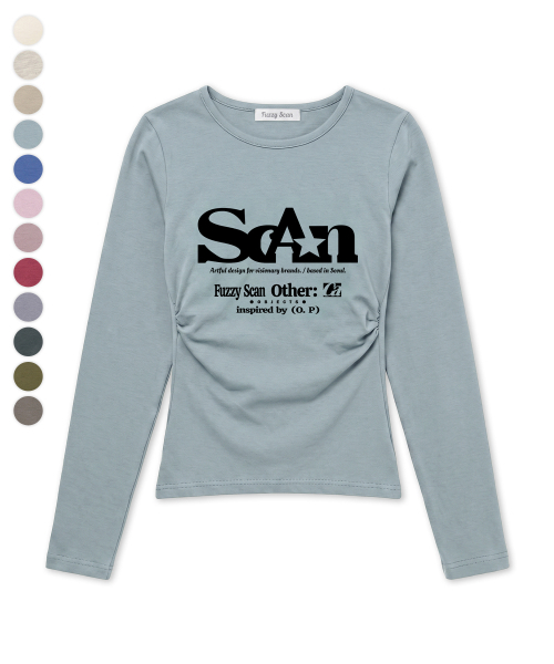 FUZZY SCAN（ファジスキャン）の「アザー オブジェクト シャーリング スリム ロングスリーブ（Tシャツ/カットソー・レディース・クリーム/オートミール/ミント/グレー系その他/ターコイズブルー/モカ/ブルー/カーキ/レンガ/グレー/ピンク/レッド・ONE SIZE）」の16枚目の写真