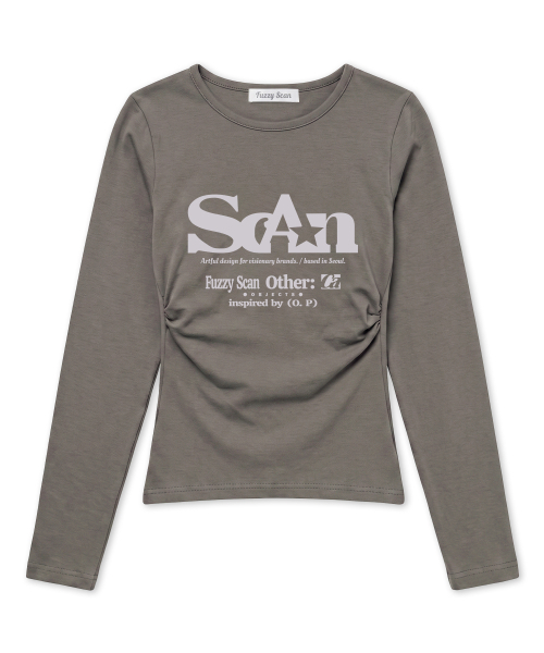 FUZZY SCAN（ファジスキャン）の「アザー オブジェクト シャーリング スリム ロングスリーブ（Tシャツ/カットソー・レディース・クリーム/オートミール/ミント/グレー系その他/ターコイズブルー/モカ/ブルー/カーキ/レンガ/グレー/ピンク/レッド・ONE SIZE）」の21枚目の写真