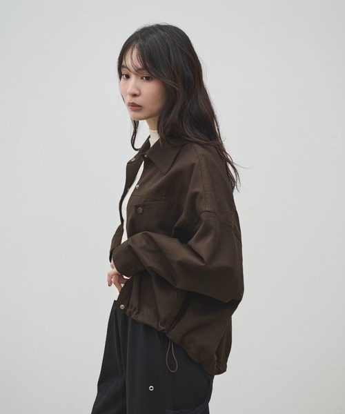 Shelly island(シェリーアイランド)の「オーバーサイズワークジャケット(その他アウター・レディース・ブラウン/ブラック/ベージュ・FREE)」の19枚目の写真