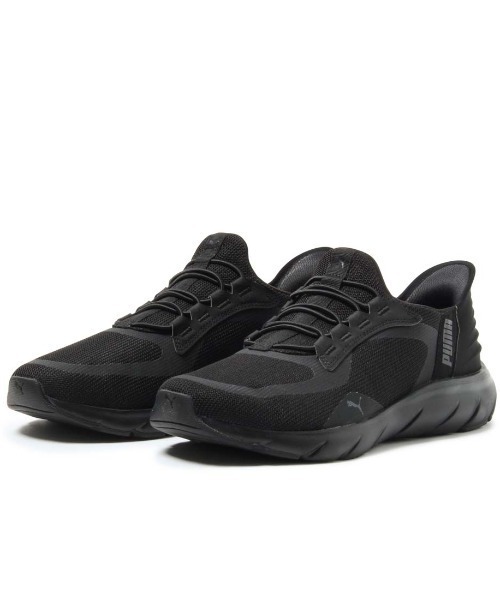 PUMA(プーマ)の「プーマ PUMA SOFTRIDE フレックス レース EASE IN ALT ワイド(スニーカー・メンズ・ブラック×ブラック・27.5cm/27.0cm/26.5cm/28.0cm/25.0cm/25.5cm/26.0cm)」の3枚目の写真