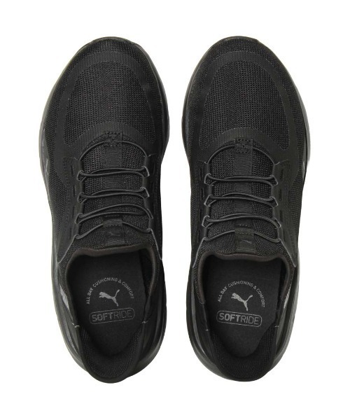 PUMA(プーマ)の「プーマ PUMA SOFTRIDE フレックス レース EASE IN ALT ワイド(スニーカー・メンズ・ブラック×ブラック・27.5cm/27.0cm/26.5cm/28.0cm/25.0cm/25.5cm/26.0cm)」の4枚目の写真