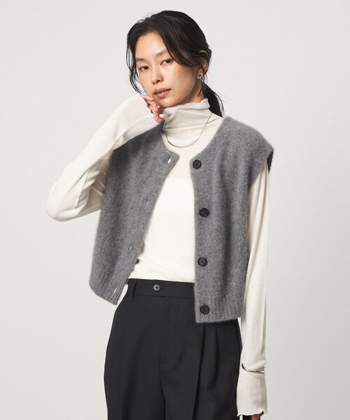 green label relaxing（グリーンレーベルリラクシング）の「［size SHORTあり］テレコ タートルネック プルオーバー（Tシャツ/カットソー・レディース・モカ/ライトグレー/ブラック/オフホワイト/ダークグレー/ベージュ/イエロー/ダークブラウン/その他1・FREE/SHORT）」の2枚目の写真