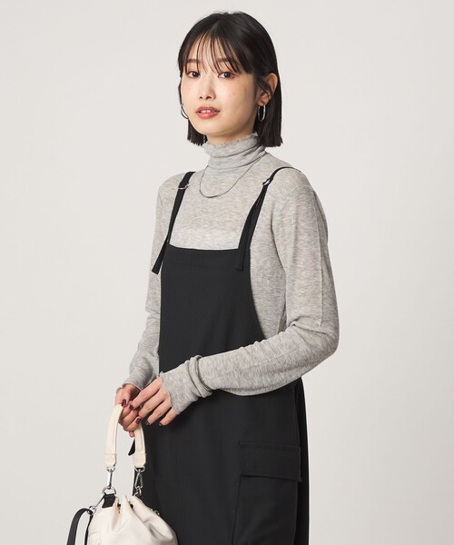 green label relaxing（グリーンレーベルリラクシング）の「［size SHORTあり］テレコ タートルネック プルオーバー（Tシャツ/カットソー・レディース・モカ/ライトグレー/ブラック/オフホワイト/ダークグレー/ベージュ/イエロー/ダークブラウン/その他1・FREE/SHORT）」の19枚目の写真