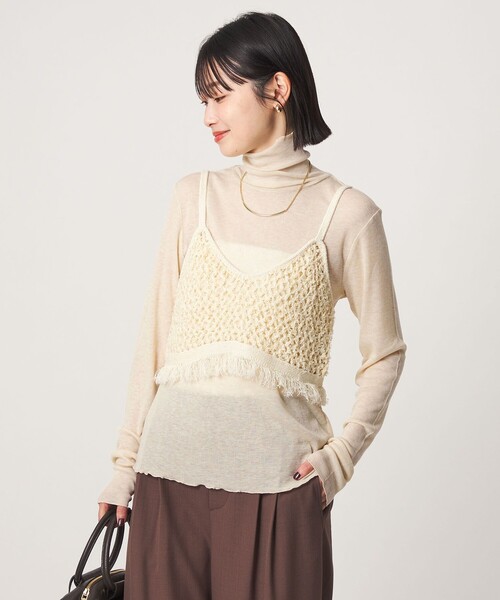 green label relaxing（グリーンレーベルリラクシング）の「［size SHORTあり］テレコ タートルネック プルオーバー（Tシャツ/カットソー・レディース・モカ/ライトグレー/ブラック/オフホワイト/ダークグレー/ベージュ/イエロー/ダークブラウン/その他1・FREE/SHORT）」の22枚目の写真